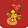 thumbnail image 4 of Inktastic Cute Christmas Reindeer with Bells Boys or Girls Baby Bib, 4 of 4