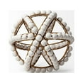 thumbnail image 2 of 9" White Wooden Bead and Gold Orb Sculpture, 2 of 5