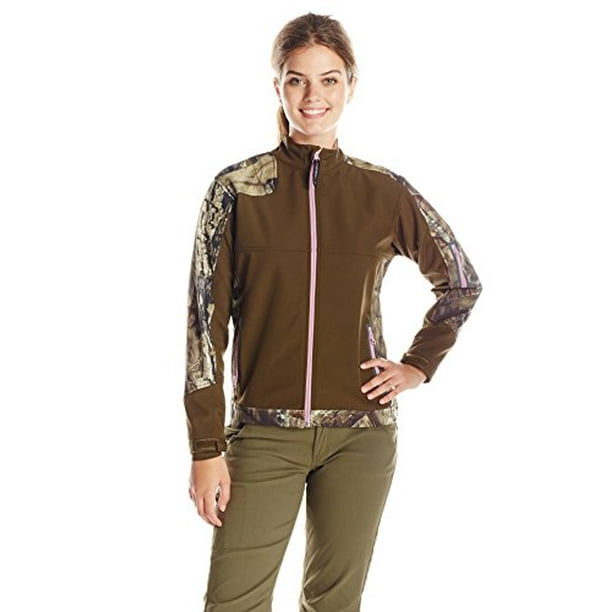 Yukon Gear Women's Windproof Softshell Fleece Jacket, Mossy Oak Break