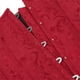 thumbnail image 5 of Womens Underbust Corset Plus Size Gothic Corset Cincher Medieval Corsets for Women Jacquard Vintage Waist Corset Top Winered Size 2XL, 5 of 6
