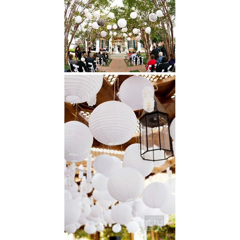 36 Inch White Jumbo Round Paper Lantern, Even Ribbing, Hanging Decoration  on Sale Now!, Chinese Lanterns