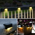 thumbnail image 3 of Luces de cubierta, luces solares para escalones de decoración exterior, plástico ABS duradero, energía solar, impermeable IP67, fácil instalación con tornillos o cinta de doble cara para terraza,, 3 of 6