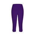 thumbnail image 4 of Capri Leggings for Women with Pockets Yoga Pants, Workout Leggings for Women High Waisted Pull On Cropped Leggings, 4 of 6