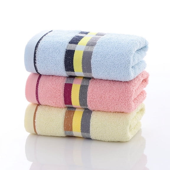 Colorful Cotton Thickened Face Towel, Highly Absorbent Towels for Bath Sauna Spa Sports Men & Women,Bathroom Supplies, Striped Towels 13.4 * 28.7 inches