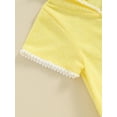 thumbnail image 5 of Bslissey Kids Girls Casual Swim Cover Up Toddler Yellow Short Sleeve Zipper Hooded Beach Dress 1T 2T 3T 4T 5T 6T 7T 8T Little Girls Summer Cute Bathing Suit, 5 of 9