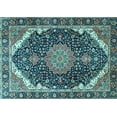 thumbnail image 1 of Ahgly Company Indoor Rectangle Medallion Light Blue Traditional Area Rugs, 3' x 5', 1 of 4