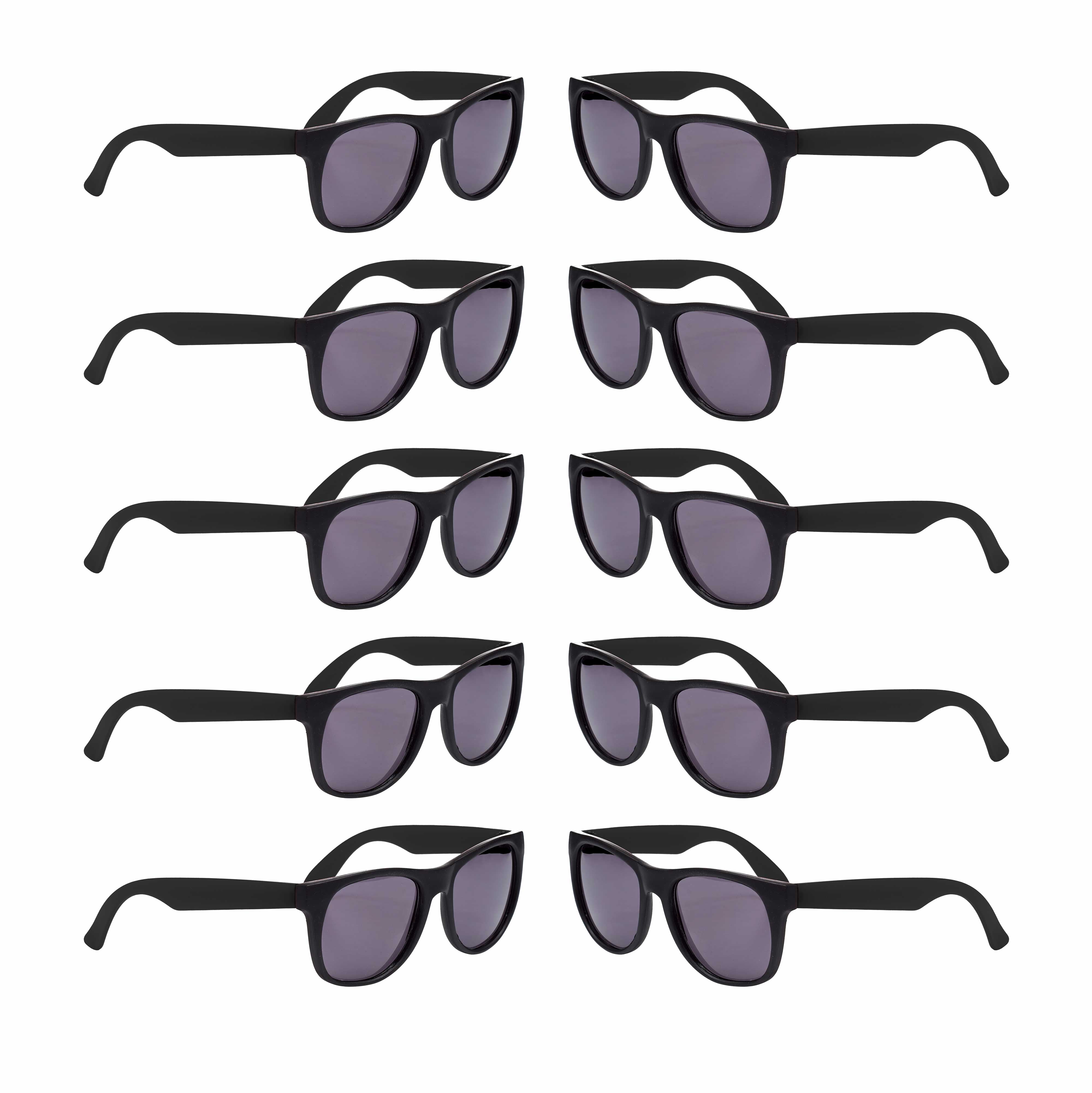 10 Junie Kid Size Plastic Sunglasses Pack Lenses UV Protection, Beach