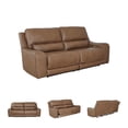 thumbnail image 3 of Bowery Hill Modern / Contemporary Leather Brown Power Reclining Sofa, 3 of 7