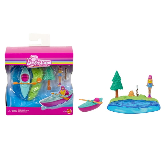Barbie-Kayak Mini BarbieLand-Coffret avec poupée et zones de jeu