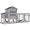 Grey, variant on Chicken Coop Chicken House for Outdoor, Poultry Cage with Wheels Mobile Hen House and UV-Resistant Roof - Grey