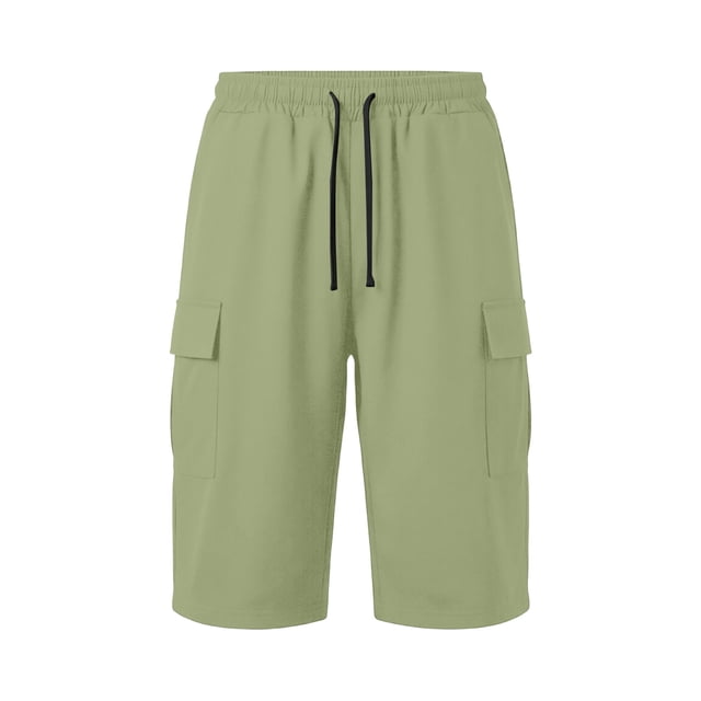 FhsagQ Male Cargo Short Pants for Men with Slanted Front Pockets and Backless Design for Utility Workwear Light Green Size M