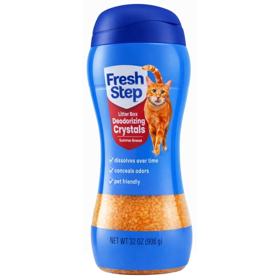 Fresh Step Cat Litter Deodorizing Scent Boosting Crystals in Tropical Summer Breeze Scent, 32 Ounce