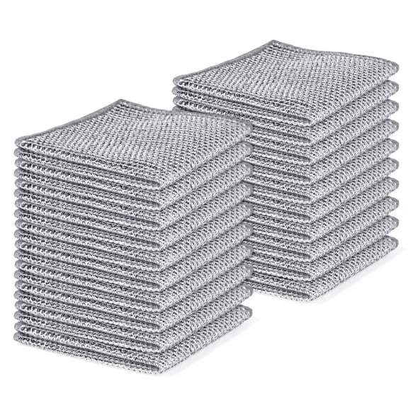 20PCS Set Non-Scratch Steel Wool Dishcloth - Multi Purpose Wire Dishwashing Rags Kitchen Towels and Dishcloths Sets Durable Cleaning
