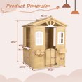 thumbnail image 2 of Outdoor Playhouse, Wooden Playhouses for Kids Ages 4-8 with Working Door, Windows, Flowers Pot Holder, 39" x 38" x 55.5", 2 of 7