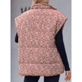 thumbnail image 2 of Women Floral Printed Puffer Vest Stand Collar Zip‑Up Sleeveless Quilted Jacket with Pockets, 2 of 6