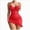 Red, variant on Corset Bodycon Ruffle Sheer Underwire Mesh Lace Floral Outfits Babydoll Lingerie Set Dress with Thong 2 Piece (Black,L)