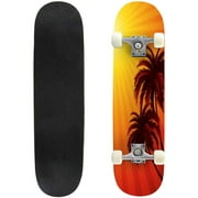 sunset cool stock illustrations Outdoor Skateboard Longboards 31"x8" Pro Complete Skate Board Cruiser