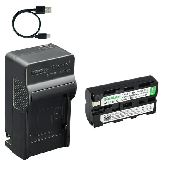 Kastar 1-Pack Battery and AC & USB-C Charger, Compatible with Sony NP-F Series, Accsoon CineEye 2/2S/Pro, CineView HE/Quad, FeelWorld CUT6 FW568 L7, Nanlite Forza 60 II, Sound Devices 633 MixPre-6 II