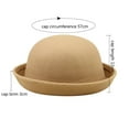 HOLEI Small Bowler Hat Elegant Adults Solid Hat Roll Up Brim Panama ...