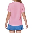 thumbnail image 2 of Girls Summer Short Sleeved Pleated T Shirts Kids Children Solid Color Casual Tops, 2 of 6