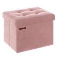 thumbnail image 1 of Reposapiés plegable Storage Ottoman SONGMICS, color rosa gelatina, 1 of 7