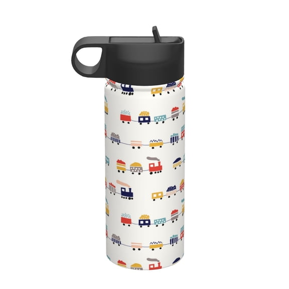 Vsdgher Colorful Trains for Insulated Stainless Steel Water Bottle,18oz Sports Water Bottle Stainless Steel Reusable Tumbler for Sports, Travel, and School