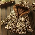 thumbnail image 3 of Toddler Baby Girls Winter Warm Hooded Coat Leopard Outerwea Kids Jacket Clothes, 3 of 7