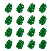 Uxcell 18Pcs Cheerleading Pom Poms with Baton Handle for Game Sports, Green