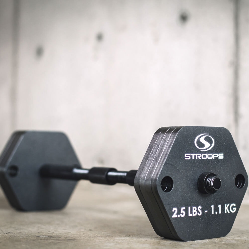 Stroops Bellitron, 2 lb. to 45 lb. Single – At-Home Workout Equipment – Adjustable Weight Dumbbell, Kettlebell, Barbell,
