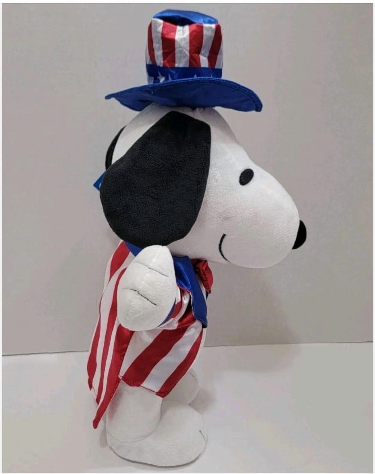 Peanuts Snoopy Animated Side Stepper 16 Inches Plush Patriotic Dancing Musical Sings "Yankee Doodle" 4th of July,