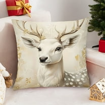 Tyidzon Christmas Pillow Covers Xmas Tree Decorative Throw Pillow Covers 18x18 Inch Snowman Christmas Deer Pillow Case for Couch Sofa Holiday Party Home Decor