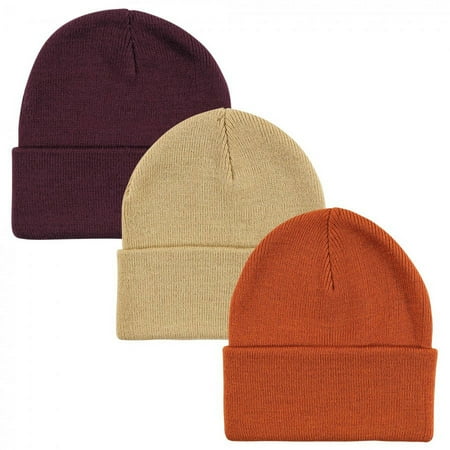UPC: 0660168151428 | Hudson Baby Unisex Baby Knit Cuffed Beanie 3pk Rust Adult