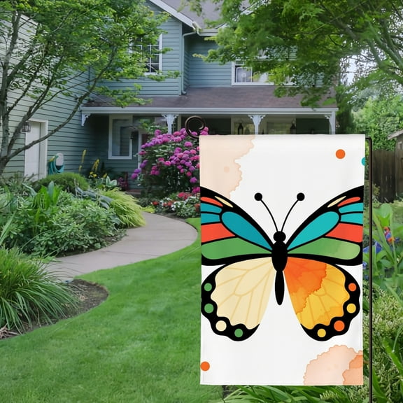 Spring Summer Garden Flag Double Sided butterfly Welcome Yard House Outside Outdoor Decoration,12*18 inch