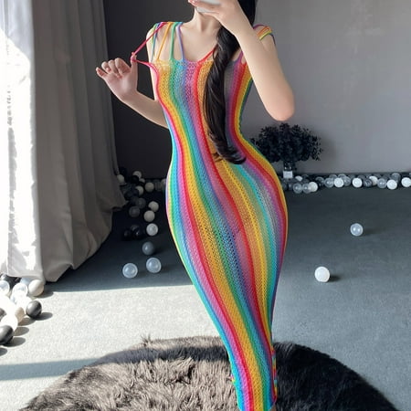 

HTHJSCO Sexy Lingerie For Women Women Underwear Sexy Women Underwear Hollow Lace Tight Underwear Women Sexy Rainbow Printed Underwear