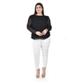 thumbnail image 4 of Blusa de Mangas con Relieve Roman Fashion Talla Extra 5107 Negro 42, 4 of 5