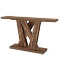 thumbnail image 2 of Fnova 55" Farmhouse Console Table, Skinny Wood Sofa Table with X-Shaped Base, for Entryway, Living Room, Hallway & Behind Couch, Easy Assembly, 2 of 15