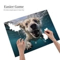 thumbnail image 2 of 1000-Piece Wooden Jigsaw Puzzle for Adults - Dog Underwater Swimming Happy , Interlocking Pieces with Guide Letters, Holiday Gift & Home Decor, 2 of 7