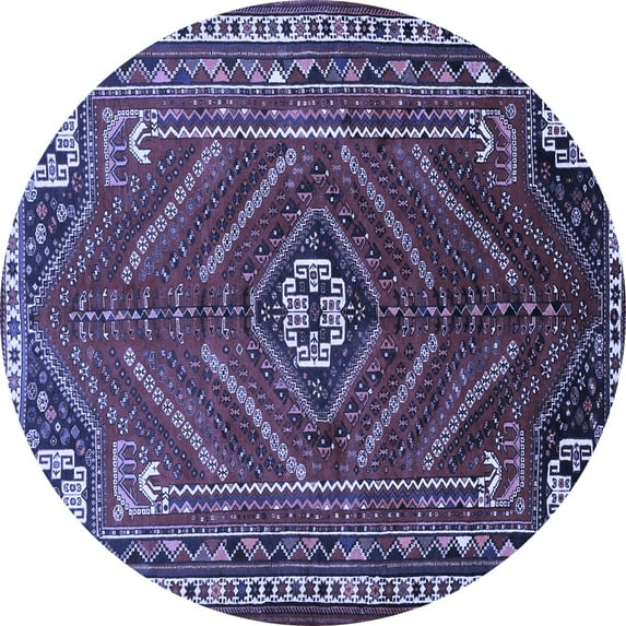 Ahgly Company Indoor Round Persian Blue Traditional Area Rugs, 4' Round