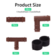 thumbnail image 6 of 28 Pieces Drip Irrigation Fittings Kit (17mm) for 1/2" Tubing (.600" ID), 10 Couplings, 6 Tees, 6 Elbows and 6 Tubing End Closure, 6 of 8