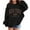 1#Black, variant on Kiijoy Toddler Girls Hoodie Letter Print Hooded Sweatshirt Drop Shoulder Pullover Tops