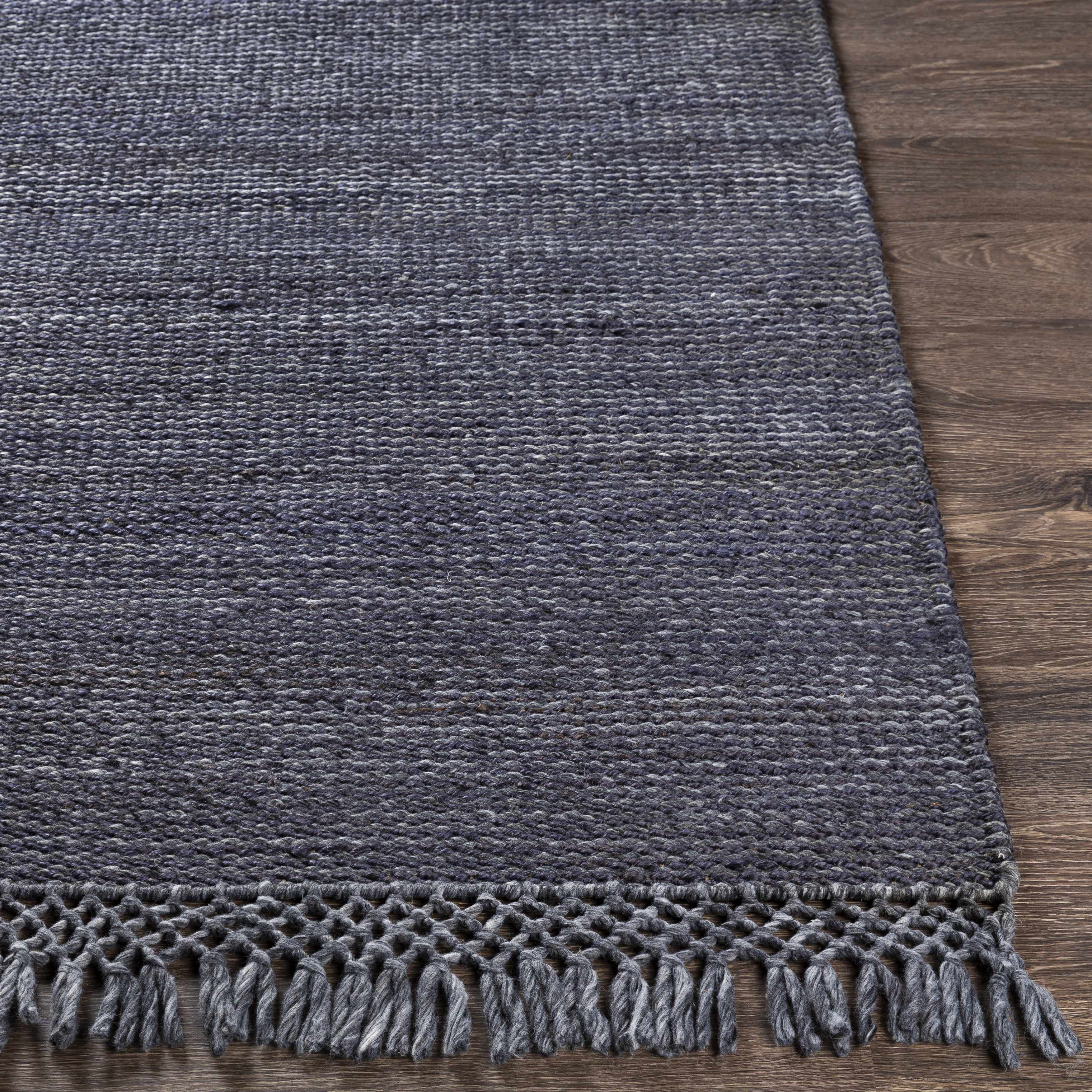 Hauteloom Pima Jute Hallway, Kitchen Runner Rug - Contemporary - Teal, Slate Blue - 2'6" x 8'