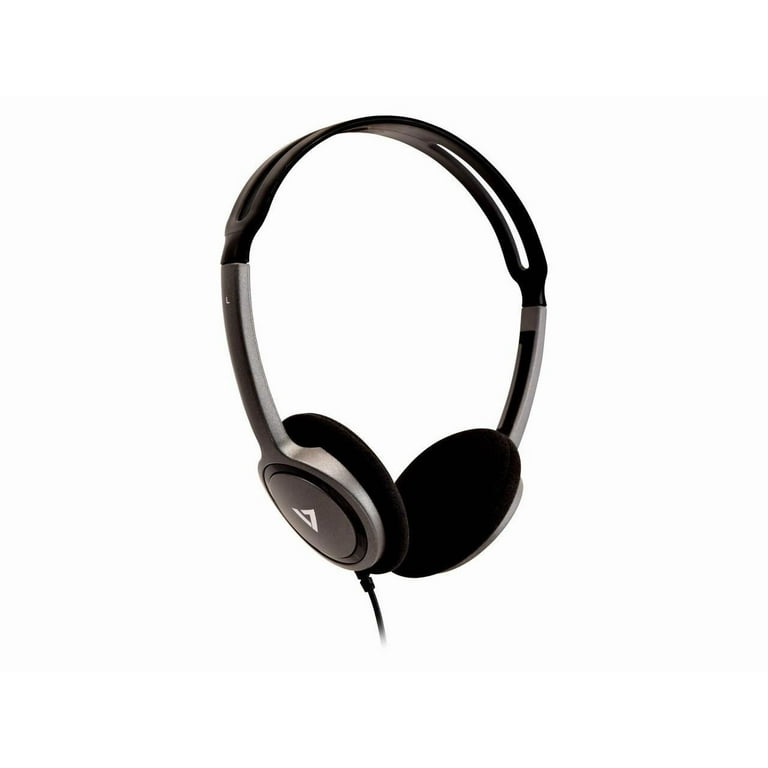 V7 Lightweight Stereo Headphones, Dark Gray