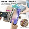 thumbnail image 6 of Allytechgroup Wallet Phone Case for Samsung Galaxy A53 5G with Credit Card Slot, PU Leather Phone Case RFID Blocking Stand Shockproof Full Body Protective Bumper for Women Girls, Khaki, 6 of 10