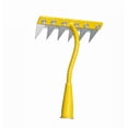 thumbnail image 1 of Hoe Iron Weeding Rake 6 Teeth Heavy Duty Garden Hand Tool Serrated Rake and Hoe for Weeding and Loosening Soil Yard and Garden Maintenance(Yellow,1Pc) by JASKFLY, 1 of 5