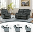 thumbnail image 7 of Bonzy Home Manual Reclining Chair Double Recliner Loveseat Sofa Set Adjustable Backrest Living Room Sets, 7 of 7