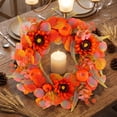 thumbnail image 4 of Bcylexb Fall Floral Wreath for Front Door, 17.7" Artificial Hanging Door Wreath Seasonal Decorations for Wall Porch Window Home, 4 of 7