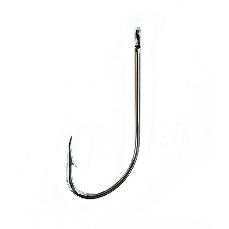 Eagle Claw 085FH-3/0 Plain Shank Offset Hook, Nickel, Size 3/0, 40 Pack