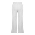 thumbnail image 5 of Cleaning Women Cotton Linen Pants High Waisted Straight Trousers Drawstring Elastic Waist Trouser Baggy Relaxed Fit Trousers Casual Loose Office Work Clothes with Pockets, 5 of 6