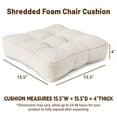 thumbnail image 2 of PYPUMSA Outdoor Chair Cushions Set of 4, 15.5 x 15.5 inch Square Patio Seat Pads with Ties, Water Resistant Fabric, 4 inch Thick, Beige, 2 of 7