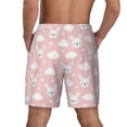 thumbnail image 3 of Kdxio Rabbit And Cloud Print Men's Swim Trunks with Compression Liner 7 Inch Inseam Quick Dry Swim Shorts, 3 of 7